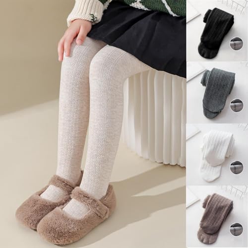 Fleece Lined Leggings Girls Kids Toddler Fall Winter Ballet Dance Tights Knit Solid Footed Pantyhose Warm Stockings4