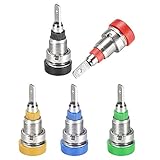 uxcell 10pcs 2mm Banana Jack Binding Post Female Socket Plug Terminal Connector for Loudspeaker Amplifier Red Black Yellow Blue Green