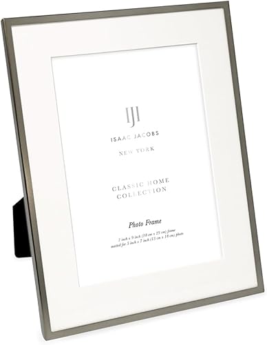 Vista 30 de Isaac Jacobs Marco de fotos de metal negro de 6 x 8 pulgadas (4 x 6 pulgadas), marco de fotos de metal clásico hecho para mesa y exhibición