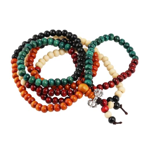 Collier en Bois de Santal Naturel 216 Perles de 6 mm Finition Artisanale
