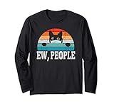 ew people retro cat funny vintage antisocial introverso maglia a manica