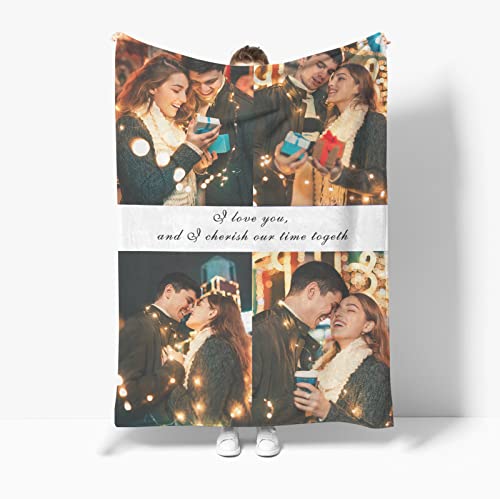 Gudina Personalisierte Decke, Fotodecke mit Eigenem Foto,Individuelle Decke mit Foto und Worten. Geschenke für Mama, Papa, Kind, Liebhaber, Freund,(100x150cm) Cover