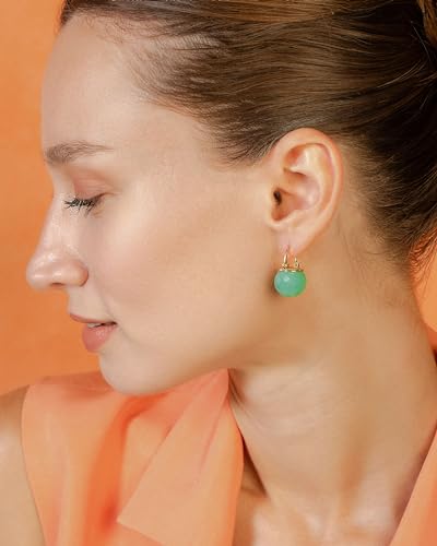 Image of Crystal Earrings for Women, Sparkly Austrian Crystal Disco Ball Earrings, 18K Gold Plated Post Drop Earrings with Colorful Spheres, Hypoallergenic & Lightweight, Ideal Gift for Her
