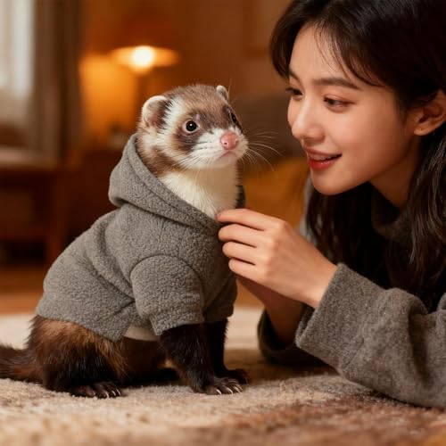 Traje de hámster y hurón con arnés para sudadera de conejo y gato 4