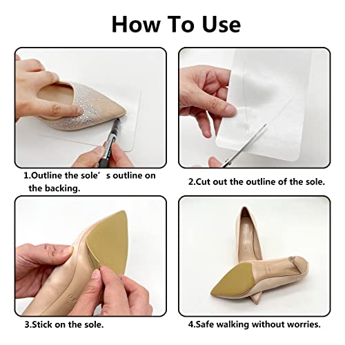 Image of Ashoesert Non Slip Sole Protector Pads, Shoe Grips for Heels All Daily | Premium Silicone Shoe Sole Protector Self Adhesive Anti Slip Bottom Grips Wear Resistant Shoe Abrasion Protection Pads