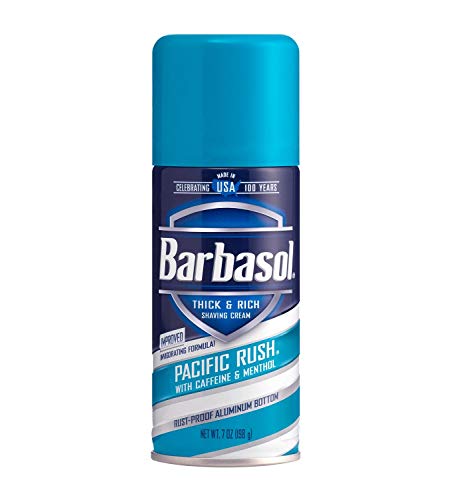 Barbasol Pacific Rush with Caffeine and Menthol Thick & Rich Shaving Cream 7 oz (Pack of 2)