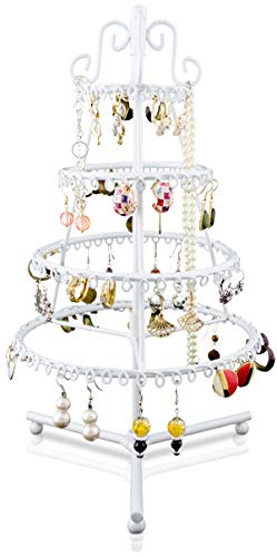 Soporte de joyería giratorio - Diseño "abeto" blanco 35 x 18 x 18 cm - Soporte y porta joyas - Grinscard