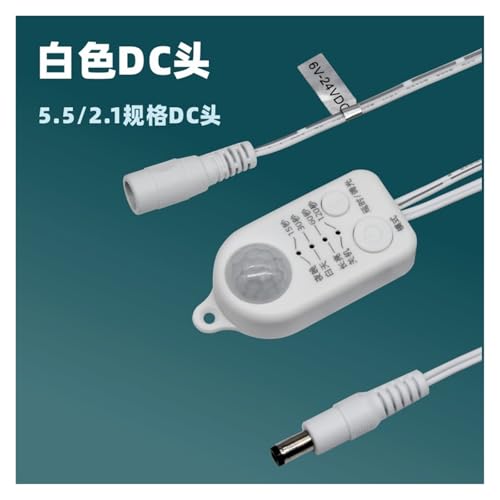 Sensor de luz LED para armario regulable con interruptor DC 5-24V en color blanco 3