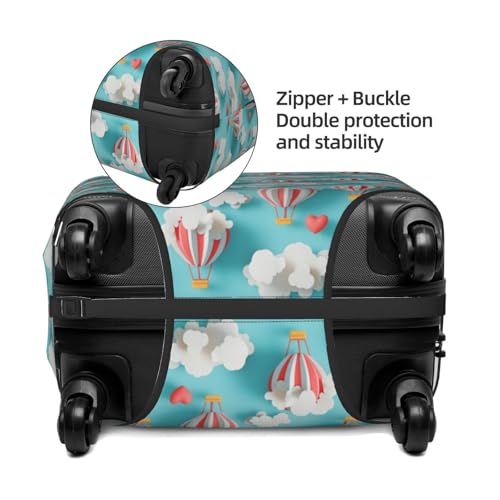 Luggage Cover Protector - Cartoon Cloud Balloon Heart Print Fit 22-24 Inch Suitcase Covers for Luggage3