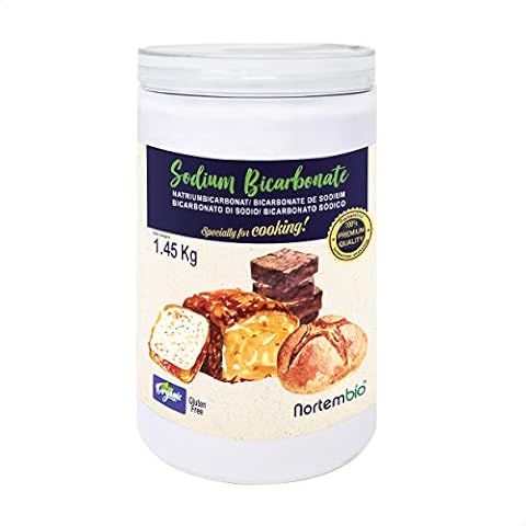 Nortembio Organic Bicarbonate of Soda 1.45 Kg. Baking Soda. Food Grade. Especially for Cooking. Premium Quality. E-Book Included Cover