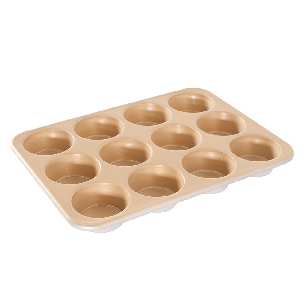 Nordic Ware Naturals - Molde para magdalenas (aluminio, antiadherente, 12 tazas de 7,9 cm)