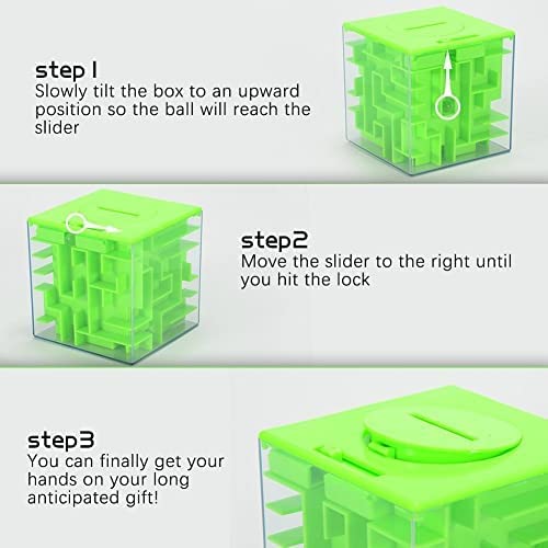 Miniatura 8 de Caja de rompecabezas de laberinto de dinero de 4 piezas, caja de regalo única, divertidos juegos de rompecabezas de laberinto para niños y adultos