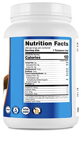 Nutricost Pure Xylitol Granulated Powder 2.5 Pounds - Granulated Crystals