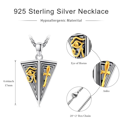 Eye of Horus Necklace 925 Sterling Silver Egyptian Pendant Jewelry Protection Gifts for Men Women4