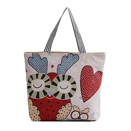 Anjuley Tote Shoulder Bag - Bolsa de la Compra Reutilizable con diseño de Animales y Animales