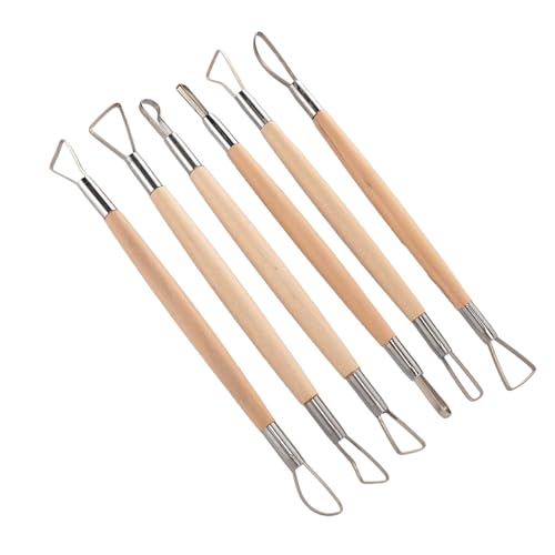 ZJchao 6 Herramientas de Modelado de Arcilla de Doble Punta para Esculpir Cerámica y Dar Forma a Manualidades, Kit Artesanal de Diseño de Bucle y Rastrillo para Proyectos de Cerámica de Bricolaje