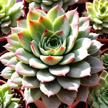 shyam green house Live Succulent Plant, Echeveria Elegans, Pink Green Rosette Shape, Indoor Garden Decor (pack of 1) with black pot-image-22