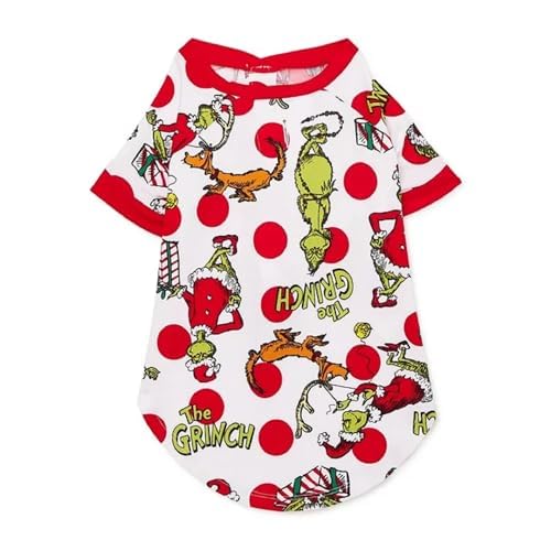 The Grinch Pijama combinando para a família Who Stole Christmas - Animais de estimação - Vermelho mé