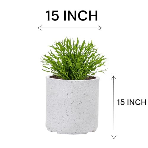 Image of GTB Cylinder German Polymer Pots for Plants Highly Durable Polymers Lightweight Indoor Outdoor Plant Pots, Flower Pot Gamla Tree Planter Container Planters(Plant not Included) (White Marble, 15 inch)