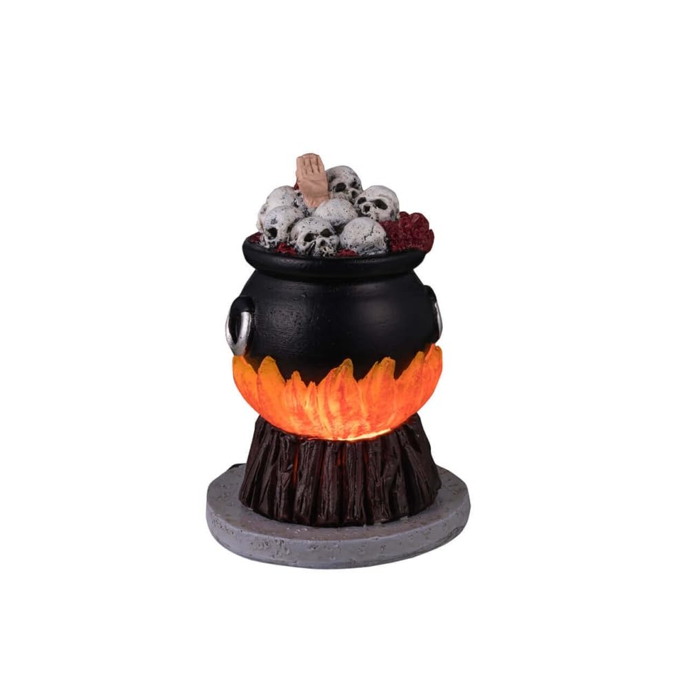 Lemax Multicolor Skull Stew Cauldron, Battery Operated (4.5V) #44311