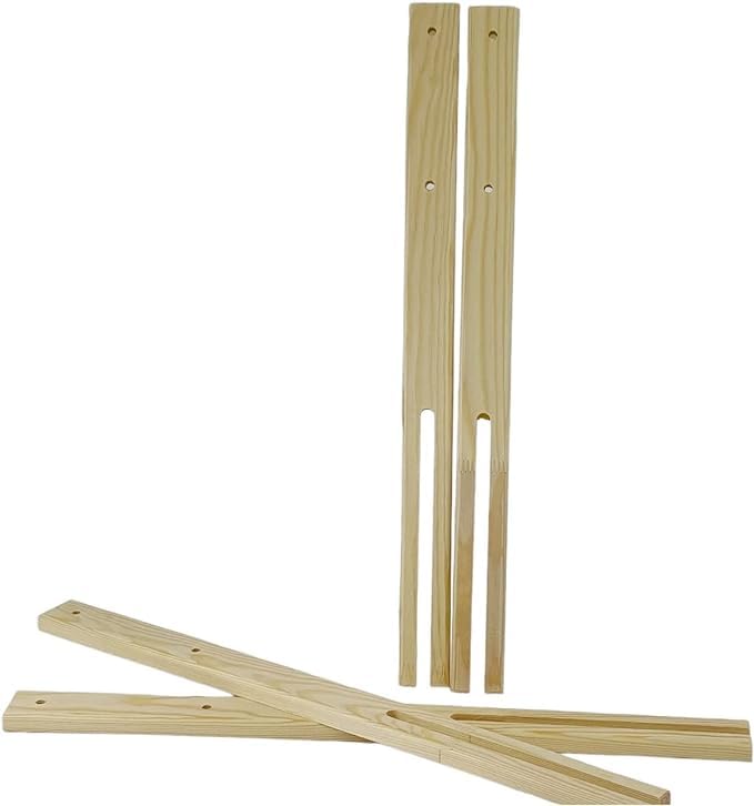 STOREXPair Of Headboard Struts Multi Fit Hardwood Headboard Legs Struts Slotted & Pre-Drilled (4)