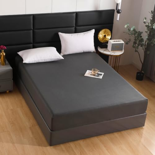 KUMY Sábana Bajera Térmica Pirineo - Cálida y Ajustable, 100% Poliéster, Ideal para Invierno (Gris Oscuro, 90 X 200 cm)