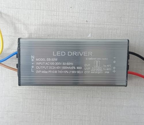 Image of 1 Quantity 50Watts 1500mA, LED Flood Light Driver, Input AC 100-300V, 50-60HZ, Output DC 24-40V, Used For Repair 50W 150W 200W 100W 400W Flood Lights