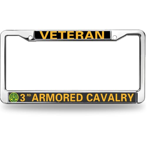 Image of 3rd Armored Cavalry License Plate Frame - Military Military Veteran Car Accessory