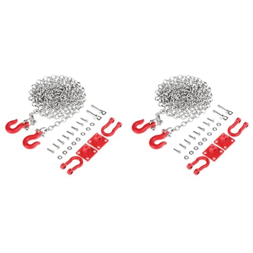 Tbest Cadena de Remolque para Coche RC, Seguro y U Forma, Gancho de Remolque, Accesorios de Seguridad para Coches RC y Trepadores de Escalada en Escenarios Múltiples