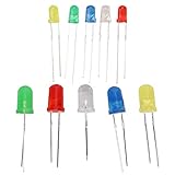 300PCS 3mm 5mm LED Light Emitting Diodes Kit, Yellow Green Blue Red White,Suitable for Home, Office and Industrial Electrical Equipment and appliances, with Low Power Consumption