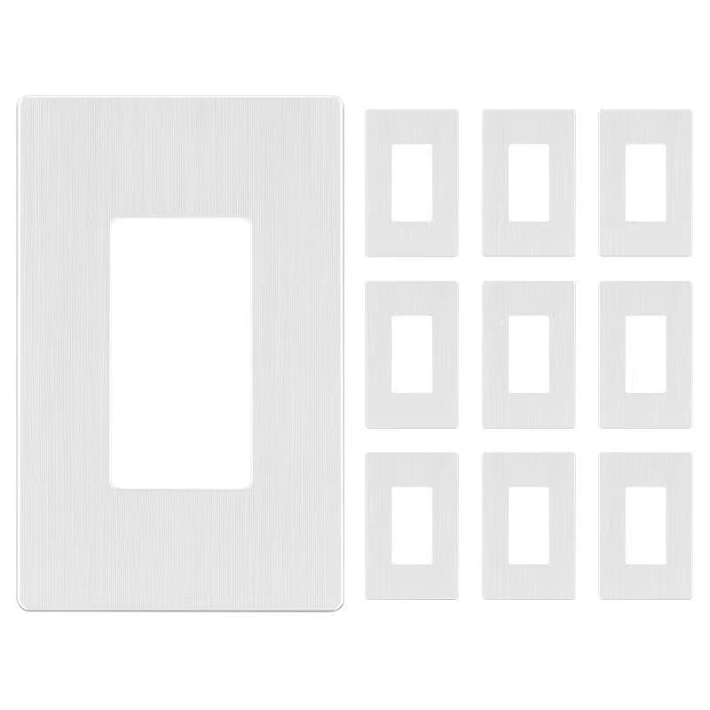 LIDER Brushed Finish Decorator Switch Cover, Screwless Wall Plate, Mid-Size 1-Gang 4.88" x 3.11", Unbreakable Polycarbonate Thermoplastic, UL Listed,