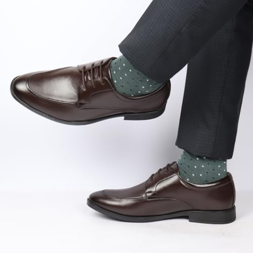 Image of FAUSTO Men's Formal Office Comfort Lace-Up Derby Shoes