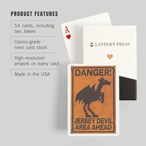 Lantern Press Jersey Devil, 52 cartas Poker para adultos miniatura 3