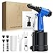 AUTOUTLET Pneumatic Rivet Gun Kit Heavy-Duty Riveter 4 Sizes Air Hydraulic Riveting Tool for Manufacturing Fields