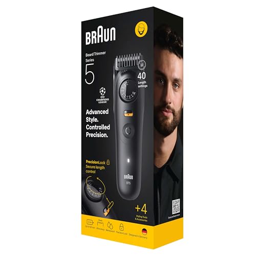 Tondeuse Homme Braun BeardTrimmer 5 80789813 Sans Fil 20 Longueurs 120min 3 Sabots Étanche - vue 10