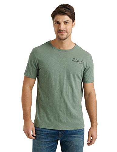 Lucky Brand Men's Short Sleeve Crew Neck Lucky Me Tee, Laurel Wreath, XL