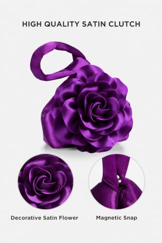 Image of BABEYOND Women's Flower Satin Evening Bags Triangle Clutch Purses