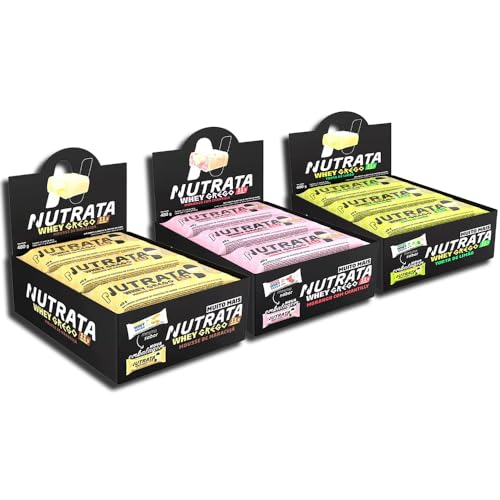 Kit 3x Whey Grego Bar Caixa C/ 12 unidades - Nutrata (Mousse de Maracujá/Morango com Chantilly/Torta