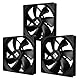 Thermalright TL-C14C X3 CPU Gehäuselüfter 140mm, PWM Lüfter Silent Computer CPU Lüfter mit 1500RPM Drehzahl, CPU Cooling Schwarzer, 3 Mengen