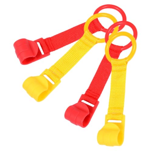 Toyvian 4 Piezas Anillo De Tiro Manual para Parque Infantil Arneses Barra De Levantamiento De Bebé Jugar Arnés para Caminar para Pequeños Traqueteo Colgante Campo De Golf Plástico