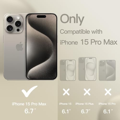 Image of DIZORO iPhone 15 Pro Max Case,Compatible with MagSafe, Non Yellow Military-Grade Drop Protection & Hard PC Back Cover Slim Transparent Anti-Scratch Shockproof Phone Case - Wine Red
