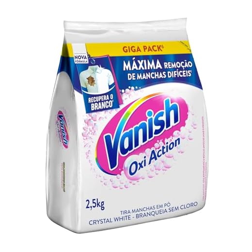 Tira Manchas em Pó Vanish Crystal White Oxi Action 2,5kg para roupas brancas