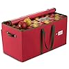Zober large christmas ornament storage box stores 128 ornaments wdividers non woven durable christmas storage containers dual zipper red  urban country home decor