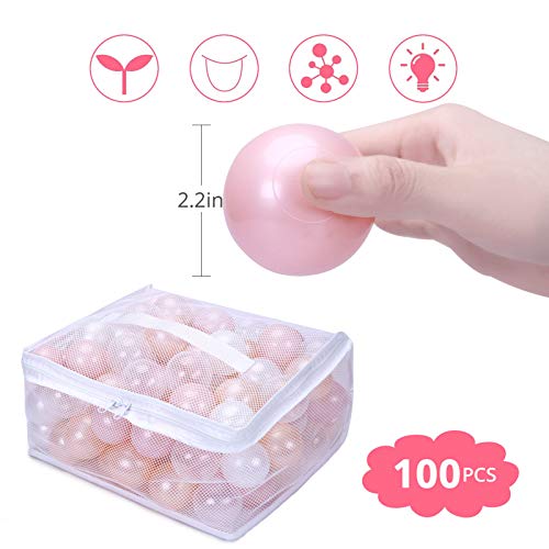 image for GOGOSO Baby Ball Pit Balls - Pack of 100 Crush Proof Plastic Play Ball