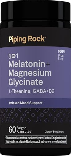 Piping Rock Melatonin with Magnesium | 60 Capsules | Relaxed Mood Support