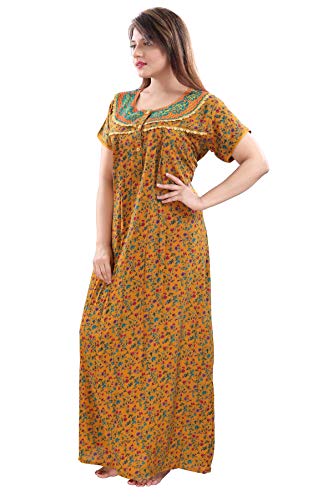 Image of Soulemo Women's Cotton, Rayon & Polyester Printed Maxi Nighty (Alpine) 861