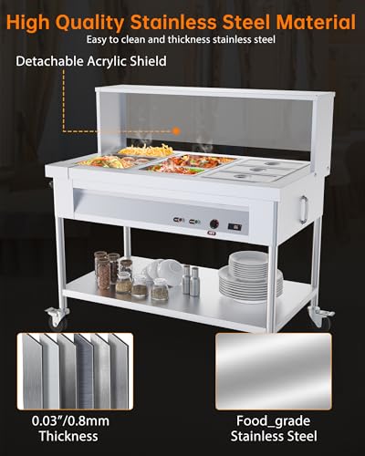 Precisionauto 6TEGTVNRMGTYH8UP6MC82AWKYDS 72Qt Steam Table 9X8Qt Electric Commercial Food Warmer 9-Pans thumb #1