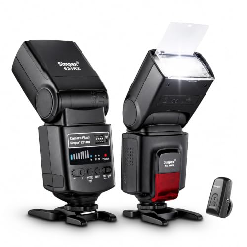 Image of Simpex 621RX Universal Electronic Flash Speedlite with In-Built Wireless Trigger | DSLR Camera Flash for Canon, Nikon, Pentax & Olympus | Standard Hot Shoe Mount | Adjustable Flash Output | High-Speed
