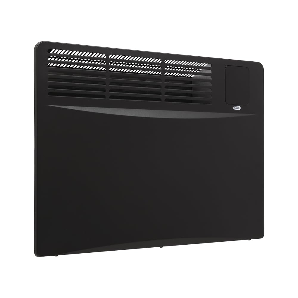 ECOSO Elio 1500W Black WiFi Convector Panel Smart Electric Heater - 420 x 615mm