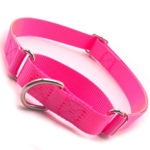 Collier étrangleur pour chiens antidérapant et collier martingale rose - 2